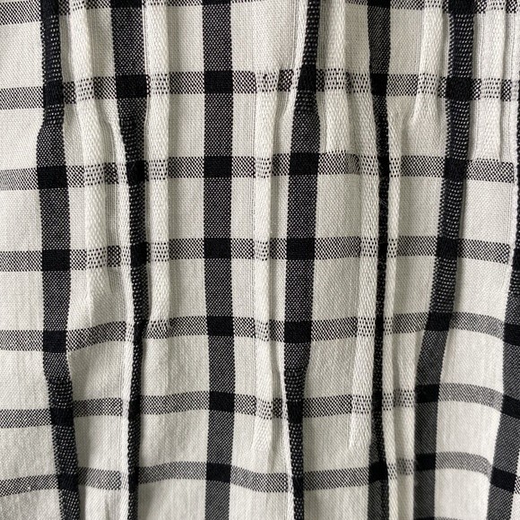 Foxcroft Germaine Crinkle Mini Check Button Up Tunic Shirt 3/4 Sleeve Textured - Picture 4 of 16